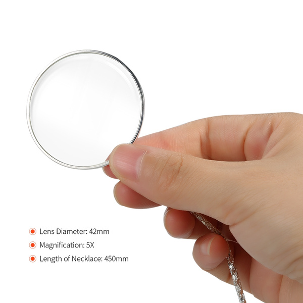 5X Necklace Magnifier Hanging Loupe Utility Monocle Lens Coin