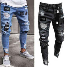 men's jeans, Fashion, Motorcycle part, rippedjean