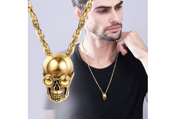 316L Stainless Steel Mens Boys Necklace Chain Pendant Gothic