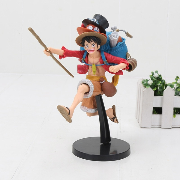 cm Anime One Piece Luffy With 3 Hats Ace Hat Sabo Hat Pvc Action Figures Models Toy Wish