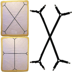 2pcs Bed Fitted Fasteners Clips Suspenders Straps Sheet Crisscross Adjustable Suspenders Gripper Holder Fastener Clips Kit