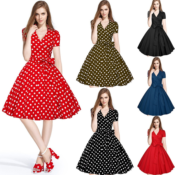 60's style polka dot dress