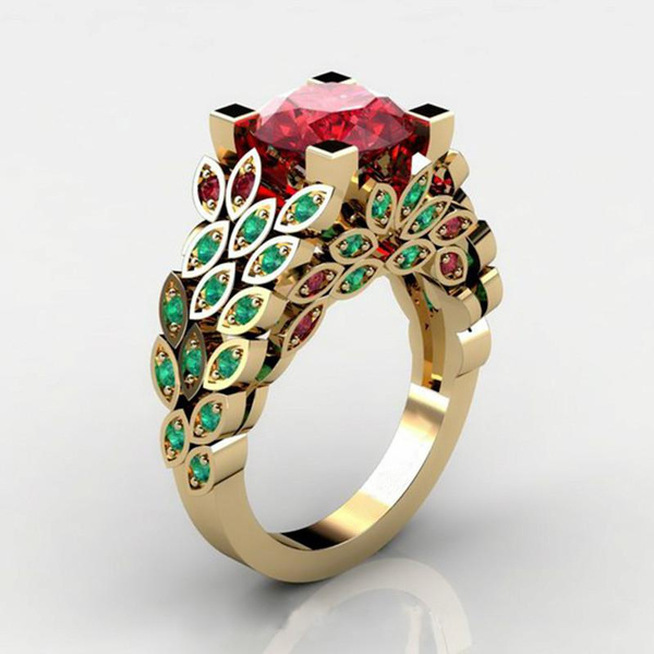 diamond ruby emerald ring