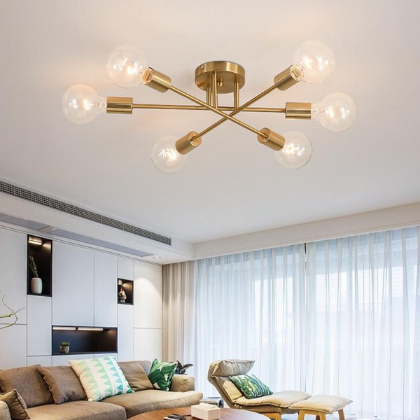 gold geometric ceiling light