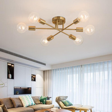 modernlightfixture, sputniklamp, Indoor, brasspendantlight