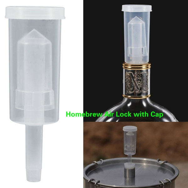 Air Lock with Cap Beer Fermentation Wine Making Twin Bubble Grommet Airlocks 