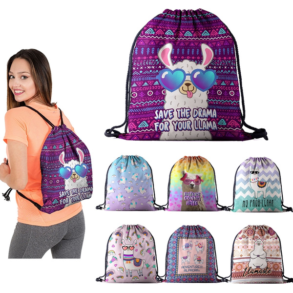 Cute Animal School Bag Llama Cartoon Women Girl Drawstring Backpack School  Bags Handbag Bag Girls Kids | Wish