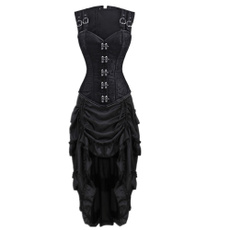 Black Corset, bustier dress, Steampunk, burlesquecostume