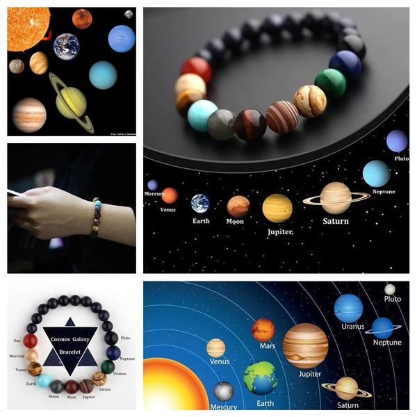 Women Solar System Bracelet Universe Galaxy The Eight Planets Guardian Star  Natural Stone Beads Bracelet Bangle Gifts For Girls Blue Sandstone(nine Pl  | Fruugo TR
