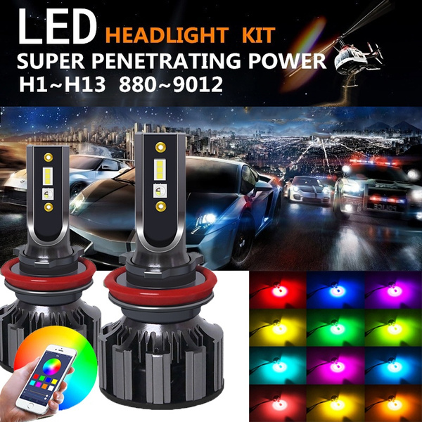 2Pcs/Set New Upgrade Multi-color Super Bright 60W 7600LM RGB LED