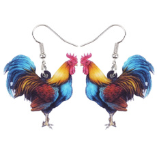 earringsforkid, roosterearring, earringshoop, Jewelry