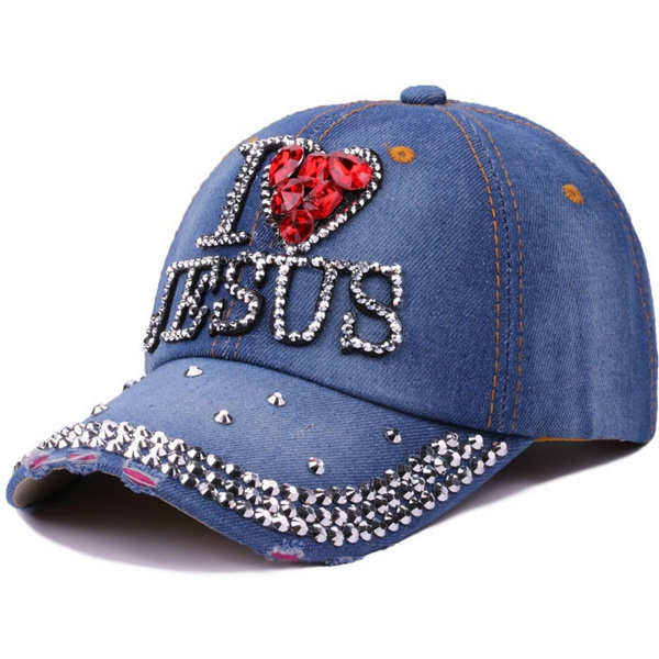 ripped denim cap