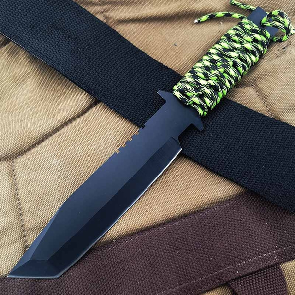  Fixed Blade Camping Knife, Hunting Knife with Nylon