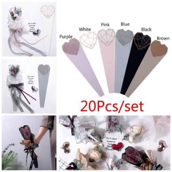 20 Pcs Single Flower Packaging Floral Wrappers for Florist Bouquet