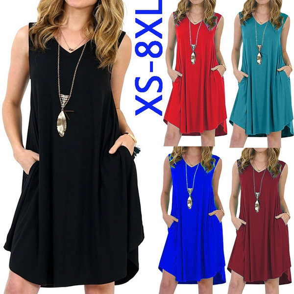 Vestido De Mujer Con Cuello En V De Color Sólido Suelto Sin Vestido De Mujer Con Cuello En V De Color Sólido Suelto Sin