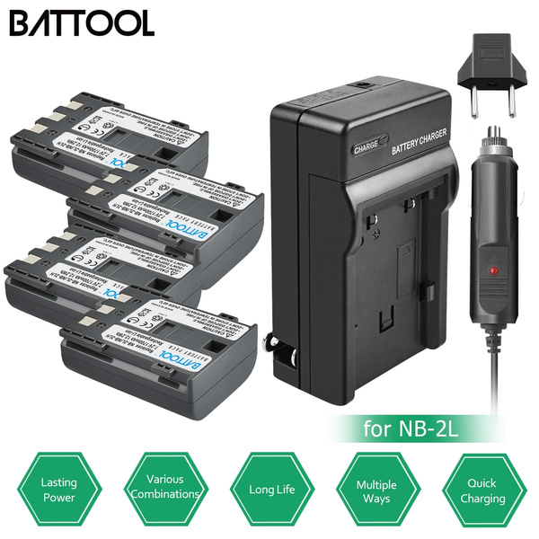 battool high capacity nb 2l replacement battery battery with one 1pc normal lcd charger replace for compatible with canon nb 2l nb 2lh batteries