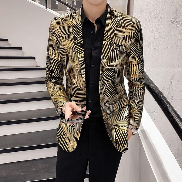 gold plus size blazer