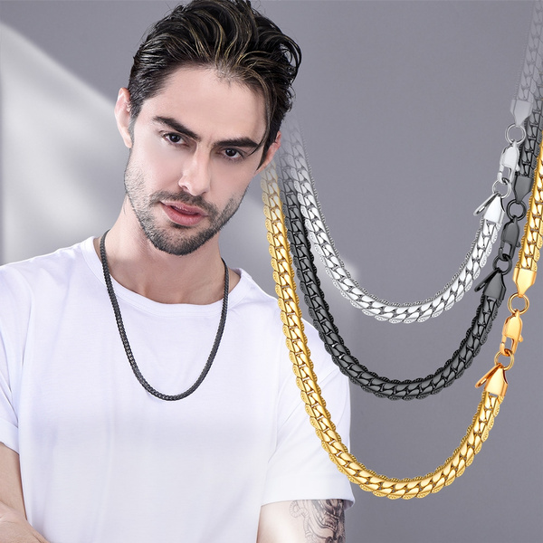 Stainless Steel Curb Chain Necklace for Men Gnzoe Men Cuban Link Chain 