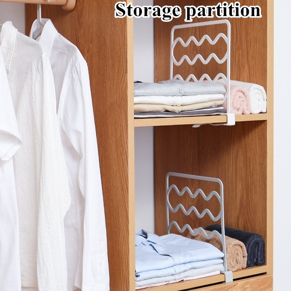 Closet Shelf Dividers Wardrobe Partition Shelves Divider Clothes Wire JH 