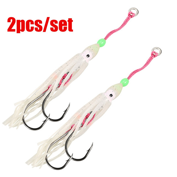 2Pcs/Lot 6cm/10cm/12cm Octopus Lure Squid Jig Fishing Soft Lures Big Squid  Bionic Bait Skirt Soft Baits with Hooks Luminous Portable Artificial  Fishing Tackle Soft Silicone Squid Skirt Lure Saltwater Octopus Bait hook