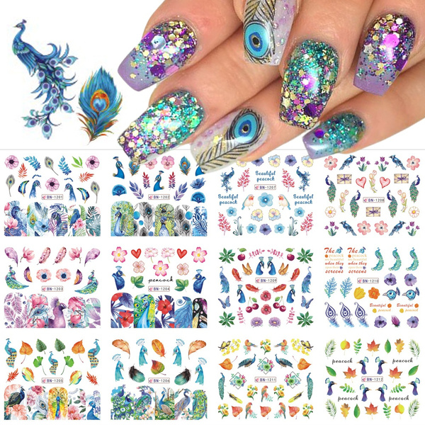 Holographic Peacock Feather Nail Art Foil | Holographic Peacock Feathe Nail  Art Foil by Dixie Plates