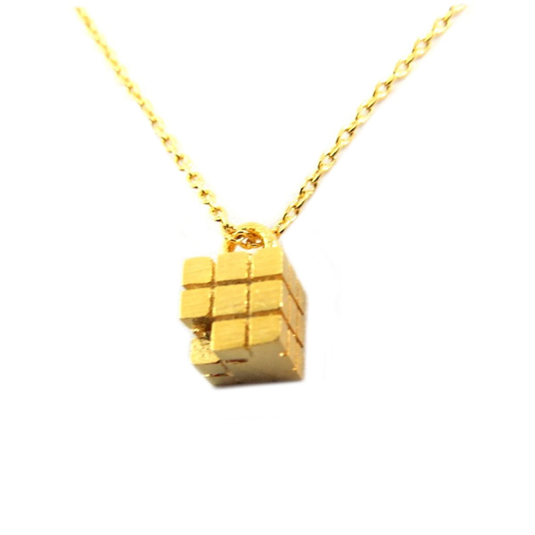 Creative 3D Magic Cube Pendant Necklace Simulation Personality Educational  Toys Colorful Speed Cube Necklace Novelty Jewelry