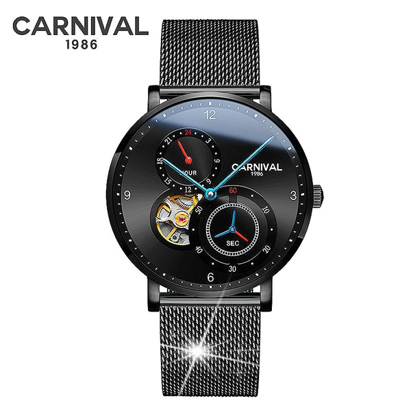 CARNIVAL Tourbillon Mechanical Watches Automatic Watch Men Small