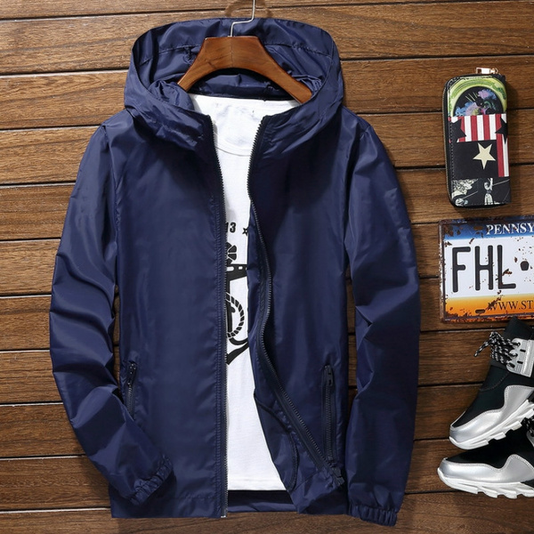 Summer New Hooded Jacket Thin Windbreaker Packable Skin Coat