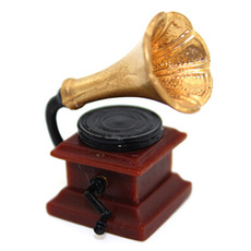 Decor, miniaturephonographrecordplayer, miniatureretrophonograph, handicraftsmodel