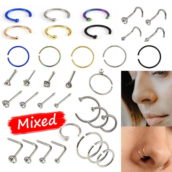 Wendunide 2024, 2023 Clearance, Nose Rings, nose jewelry double nose hoop  ring for piercing nose hoop, nose ring hoop for women, spiral nose hoop for  girls, nostril piercing jewelry multicolor - Walmart.com