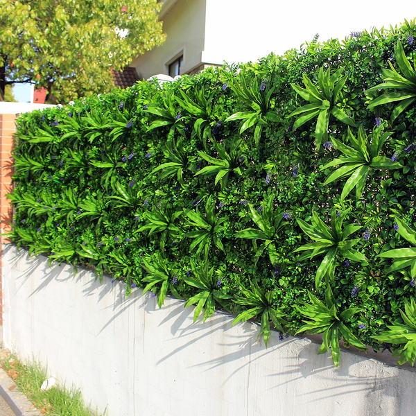 1pc Outdoor Artificial Plant Walls Leaves Fence 1x1m Uv Proof Diy Vertical Garden Wall Ivy Panels Backyards Decorations Wish - Fake Plant Wall Outdoor