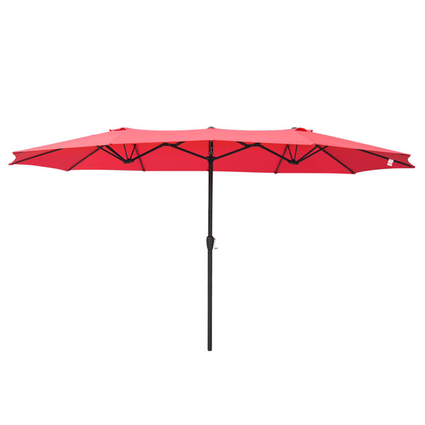 Andyes 14 Double Sided Twin Patio Umbrella Sun Shade Uv30 Water Fade Resistant Crank Outdoor Garden Market Red Wish