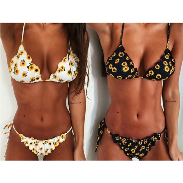 sunflower ruffle bikini