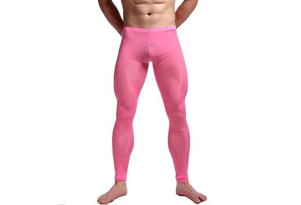 Men Tights Breathable Mesh Leggings, Smooth Silky Fabric Tights