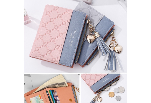 Small Wallets for Women Bifold Slim Coin Purse Leather Zipper ID Card Holder  US
