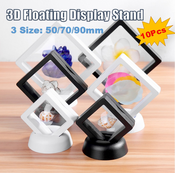 3D Floating Jewelry Display Frame Case Box Coin Display Stand Racks Holder 
