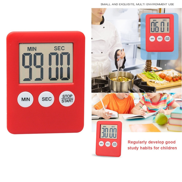 Digital Kitchen Timer/Clock, Alarm Cooking Positive Count Down with  Magnetic