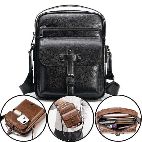 Small Mens Shoulder Bag Vintage Leather Travel Crossbody Bag for Men | Wish