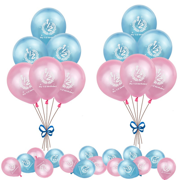 Demi Fete D Anniversaire C Est Mon 1 2 Anniversaire Ballon 12 Pouces Rose Bleu Latex Ballons 6 Mois Anniversaire Bebe Douche Decorations Wish
