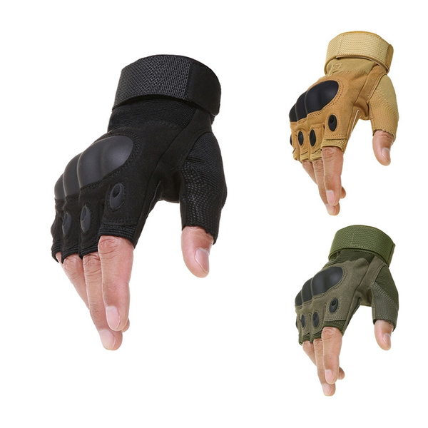 Training Motorcycling Climbing Cycling Fingerless Military Gloves Half Finger Tactical Breathable Lightweight Outdoor Gloves for Shooting Gym