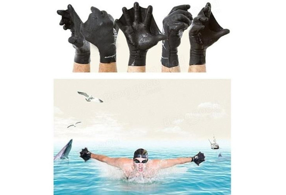 Swimming Surfing Diving Training Hand Flippers Finger Webbed Gloves Palm 