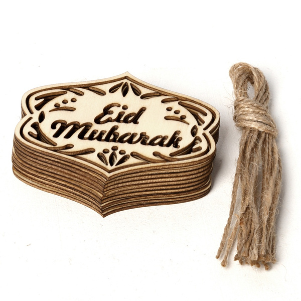 Wood Mubarak Muslim Ramadan Decor Pendant Wooden Hollow Ornament New