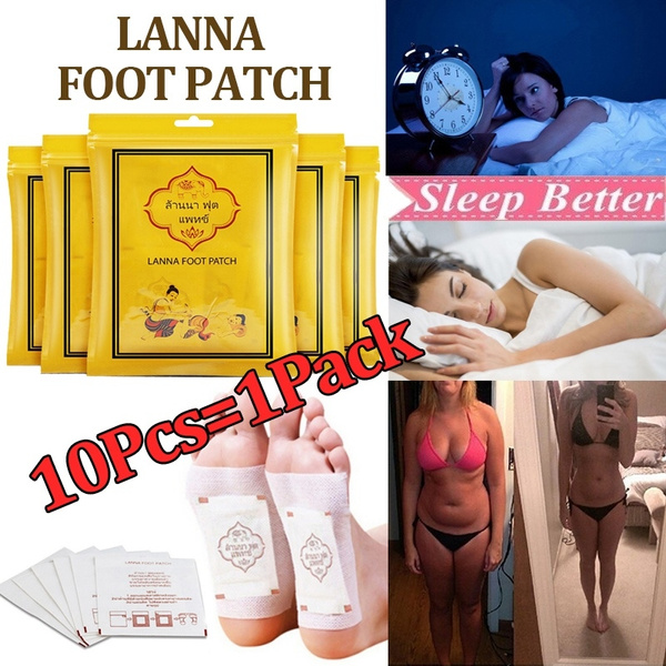 10pcs Pack Thailand Lanna Foot Patch Detox Foot Pads Improve Sleep Quality Weight Loss Slimming Patch Health Care Wish