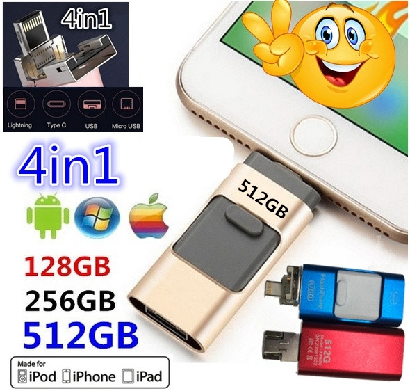 4in1 Usb3 0 Usb Flash Drive For Iphone Ipad Android Pc I Flashdrive Pen Drive Otg Usb Flash Stick For Apple Android Usb Wish