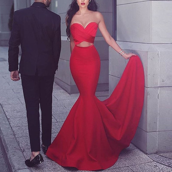 red mermaid maxi dress