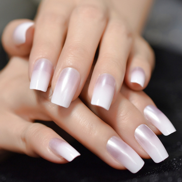 Ombre French Square Smooth Square Nails Medium Light Pink Gradient Pearl Thistle Fake Nail Acrylic Nail Art Tips Wish Ombre French Square Smooth Square Nails Medium Light Pink Gradient Pearl Thistle Fake Nail Acrylic Nail Art Tips Wish