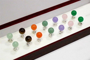 Sterling, Gemstone Earrings, Stud Earring, jade