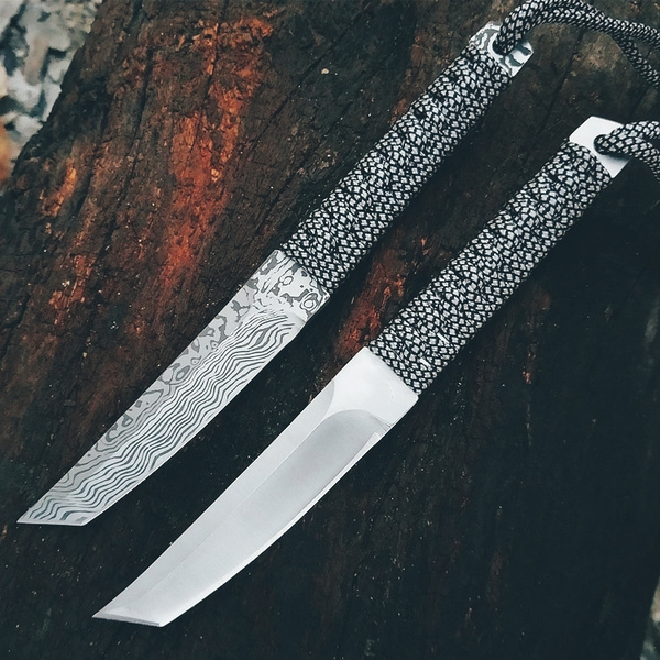 8.5'' Survival Tactical Knife Fixed Blade Damascus Pattern Straight Knives  Camping Hunting Fishing Knife （New）