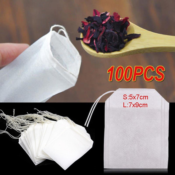 3 Size Facibom 400 Pack Disposable Drawstring Tea Filter Bags Safe & Natural Unbleached Paper Tea Infuser Drawstring Empty Bag for Loose Leaf Tea 