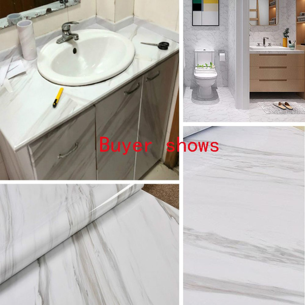 Waterproof Worktop Stone Marble Contact Paper Home Kitchen Decor  Wall  Stickers